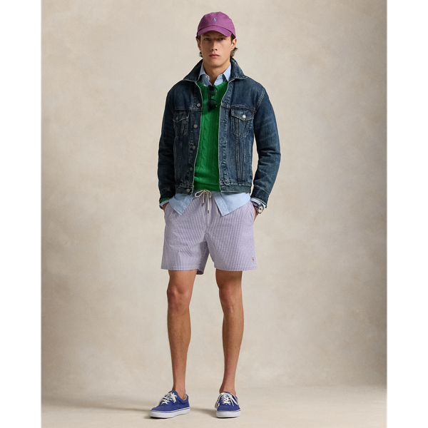 Tie Purple Seersucker Klassische Badeshorts Traveler Polo Ralph Lauren 1