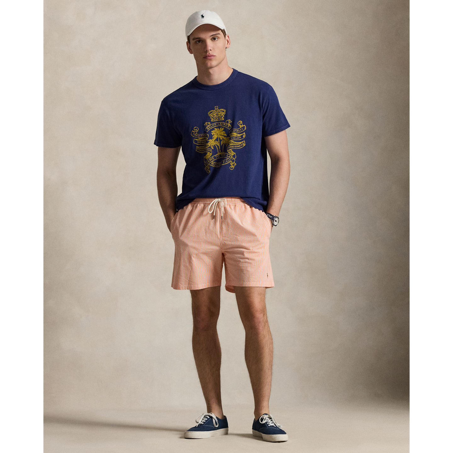 Плавки Classic для мужчин — Ralph Lauren, цвет: Персиковый полосатый — фото 4