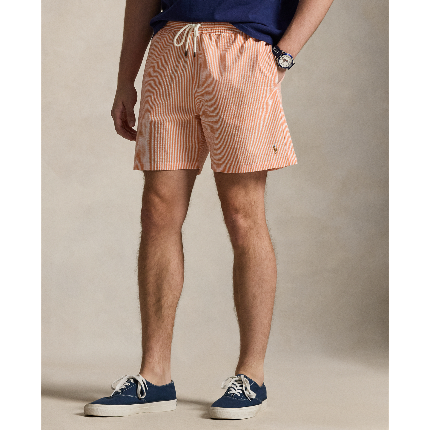 Плавки Classic для мужчин — Ralph Lauren, цвет: Персиковый полосатый — фото 1