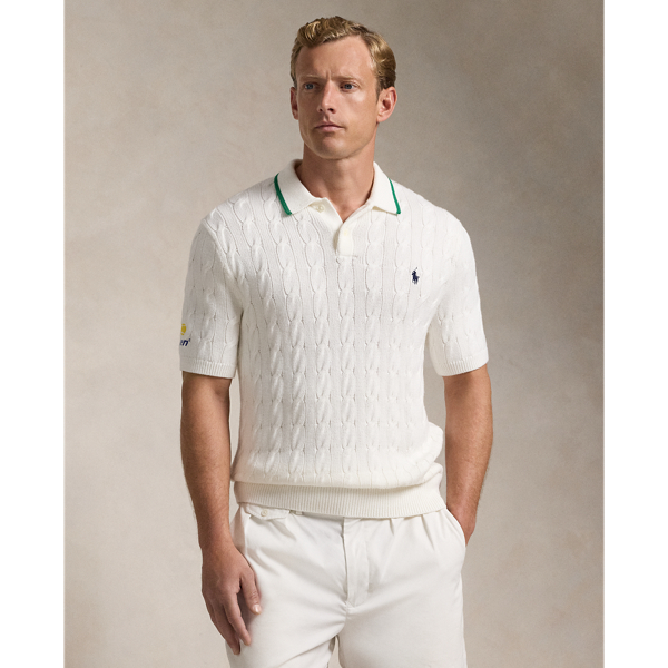 Ceramic White Combo US Open Cable-Knit Cotton Sweater Polo Ralph Lauren 1