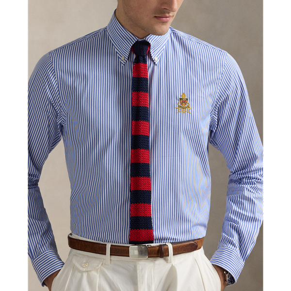 Custom Fit Crest Striped Poplin Shirt