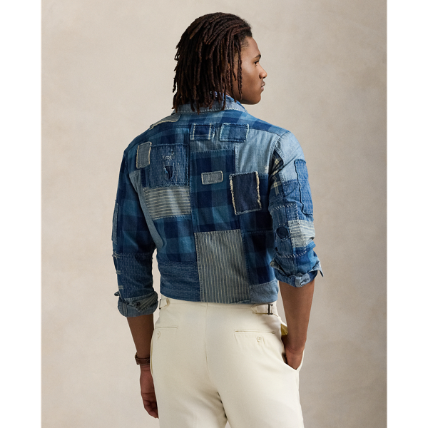 Classic Fit Indigo Patchwork Workshirt