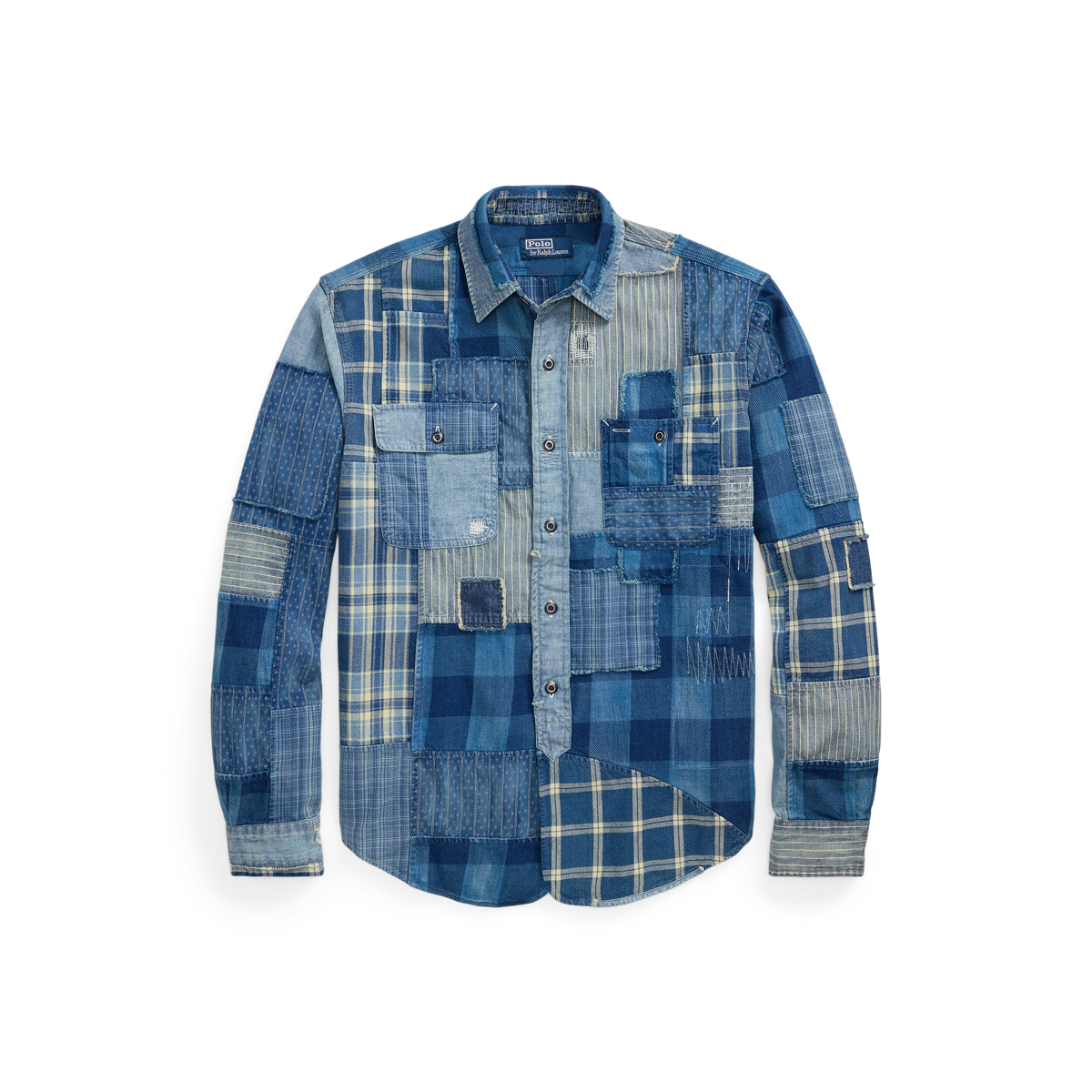 ★★POLO RALPH LAUREN★★ Classic fit patchwork work shirt w Classic Fit Patchwork Shirt