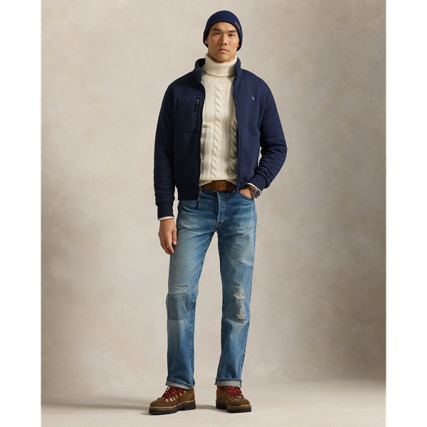 Worth Navy Heather Fleece Mockneck Jacket Polo Ralph Lauren 4