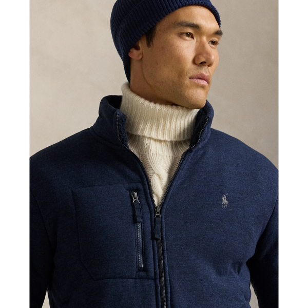 Worth Navy Heather Fleece Mockneck Jacket Polo Ralph Lauren 6