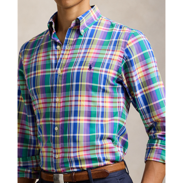 Blue/Green Multi Classic Fit Performance Oxford Shirt Polo Ralph Lauren 6