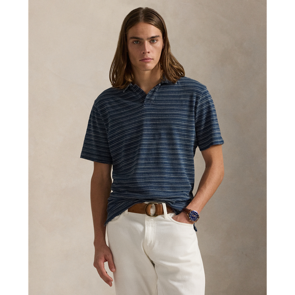Standard Fit Striped Jersey Polo Shirt