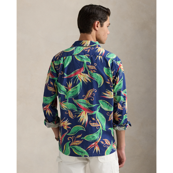 Classic Fit Floral Flannel Camp Shirt