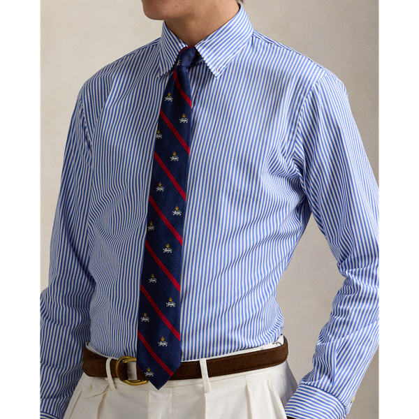 Classic Fit Striped Poplin Shirt