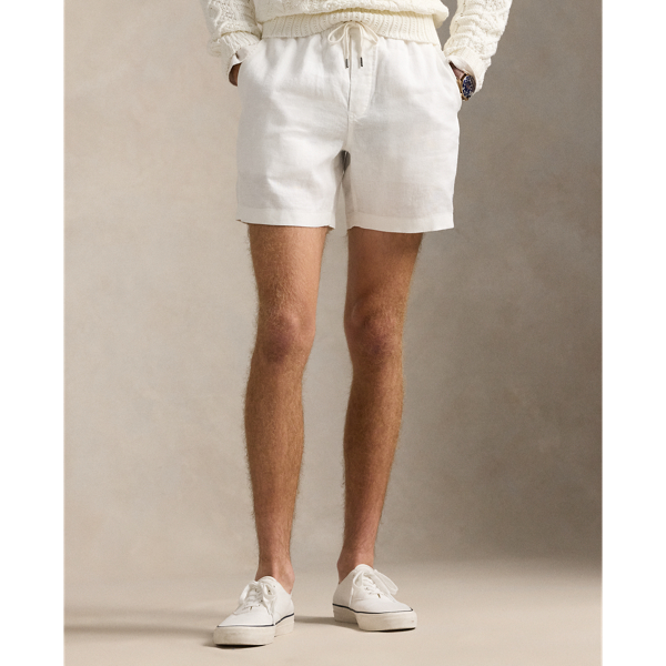 Deckwash White 6-Inch Polo Prepster Linen Short Polo Ralph Lauren 4
