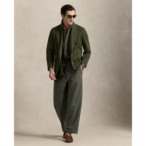 New Olive Leinen-Baumwoll-Hose Polo Prepster Polo Ralph Lauren 1