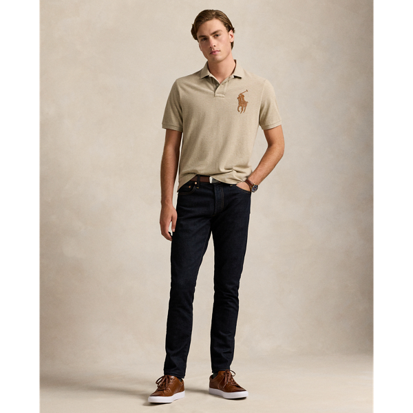Classic Fit Leather-Pony Mesh Polo Shirt