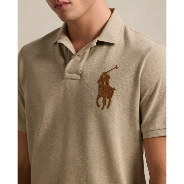 Classic Fit Leather Pony Mesh Polo Shirt