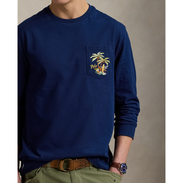 クラシック フィット エンブロイダリー ジャージー Tシャツ
