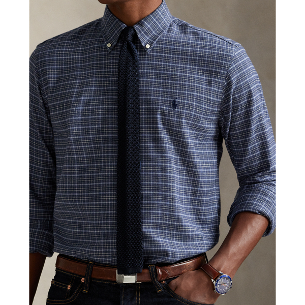 Custom-Fit Karo-Funktionshemd aus Twill