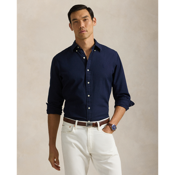 Collection Navy Custom-Fit Hemd aus Ratière Polo Ralph Lauren 1