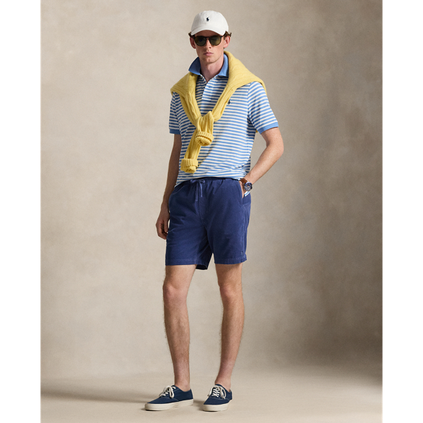 Classic Fit Striped Mesh Polo Shirt