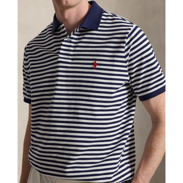 Polo Ralph Lauren 클래식핏 스트라이프 메시 폴로 셔츠 뉴포트 네이비/화이트 6