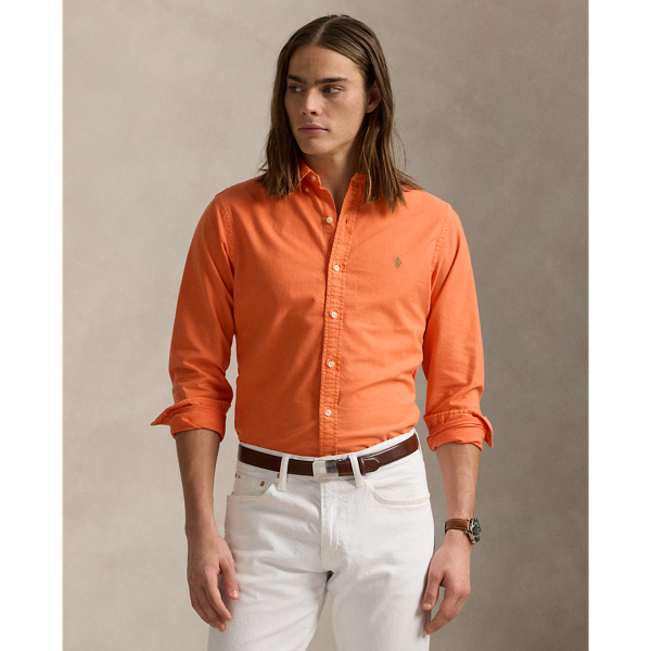 Men s Orange Polo Ralph Lauren Button Down Shirts Ralph Lauren