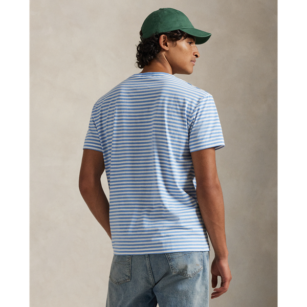 Bristol Blue/White Classic Fit Striped Jersey T-Shirt Polo Ralph Lauren 5