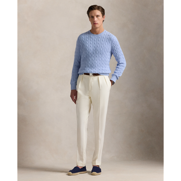 Cable-Knit Cotton Crewneck Sweater