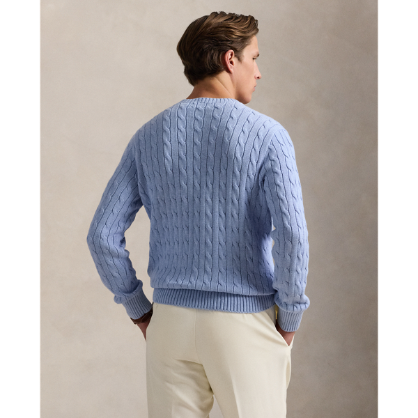 Cable-Knit Cotton Crewneck Sweater