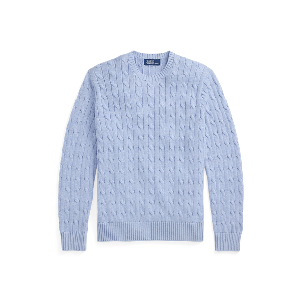 Cable-Knit Cotton Crewneck Sweater