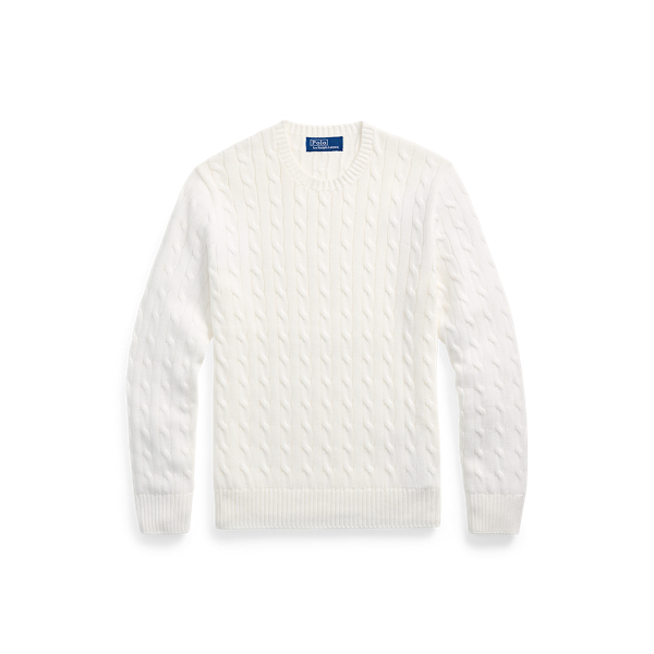 Cable-Knit Cotton Crewneck Sweater