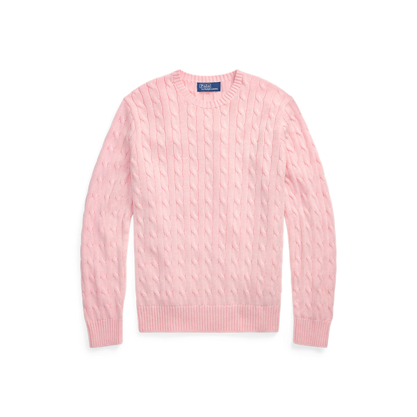 Cable-Knit Cotton Crewneck Sweater