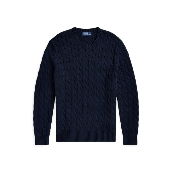 Cable-Knit Cotton Crewneck Sweater