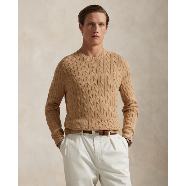 ★★POLO RALPH LAUREN★★ W Cable Knit Cotton Crewneck Sweat Cable-Knit Cotton Crewneck Sweater