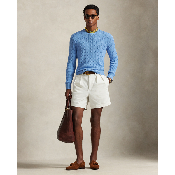Sky Blue Cable-Knit Cotton Crewneck Sweater Polo Ralph Lauren 4