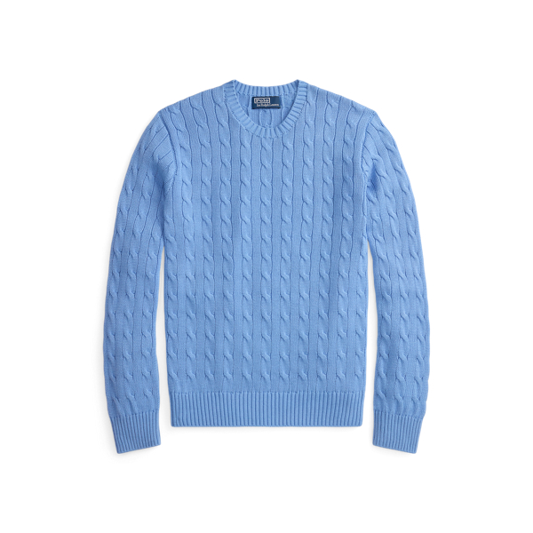 Sky Blue Cable-Knit Cotton Crewneck Sweater Polo Ralph Lauren 2