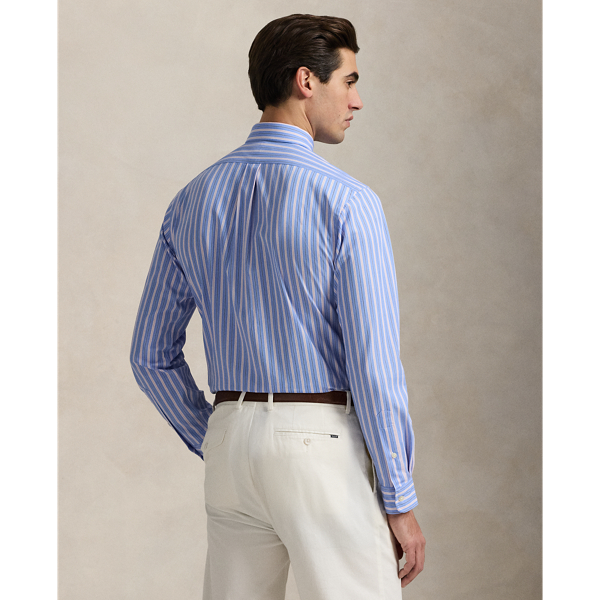 Custom Fit Striped Stretch Poplin Shirt