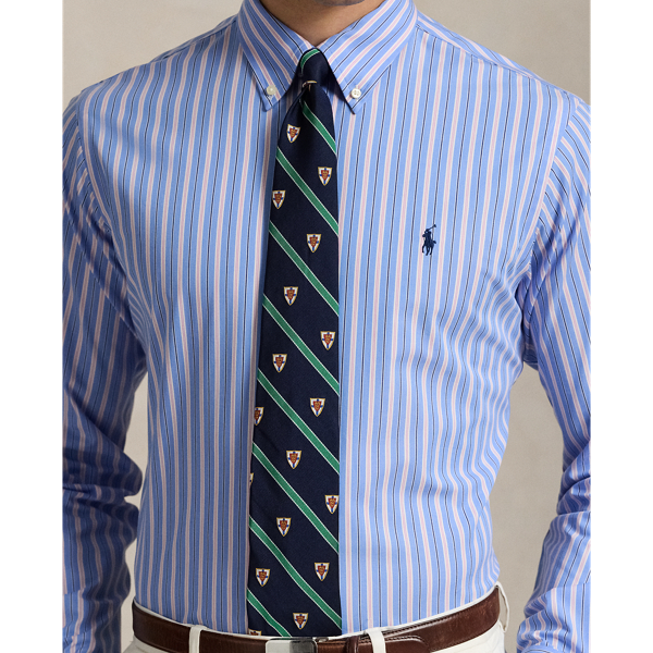 Custom Fit Striped Stretch Poplin Shirt