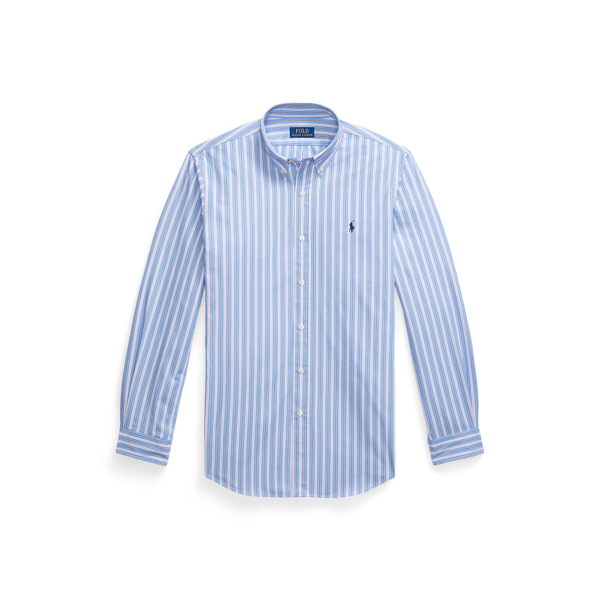 Custom Fit Striped Stretch Poplin Shirt