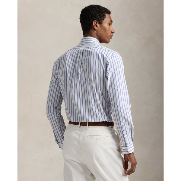 Custom Fit Striped Stretch Poplin Shirt