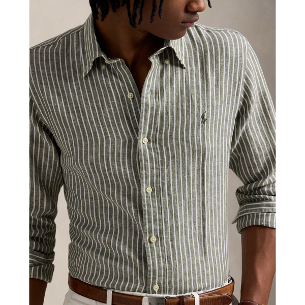 Custom Fit Striped Linen Shirt for Men | Ralph Lauren® KW