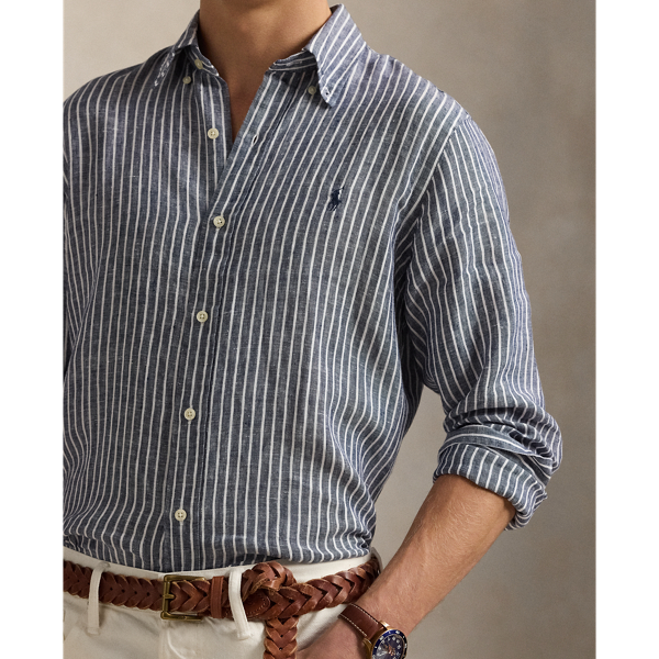 Custom Fit Striped Linen Shirt