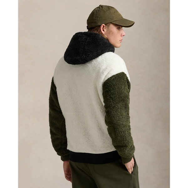 Logo Color-Blocked Pile Fleece Hoodie