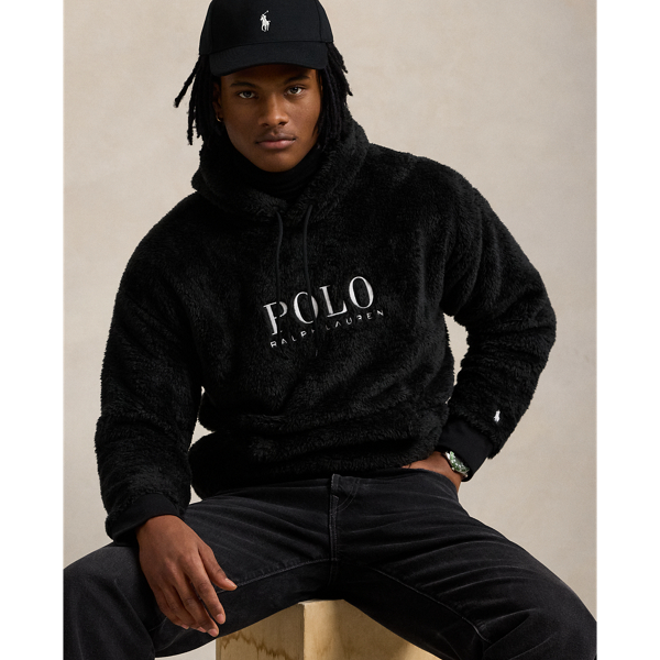 RRL Logo Fleece Hoodie Faded Black/S（Logo Fleece Hoodie | Ralph  