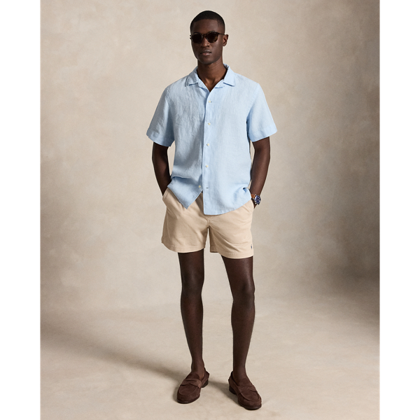Office Blue Classic Fit Linen Camp Shirt Polo Ralph Lauren 4