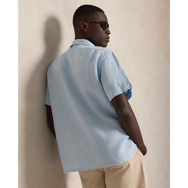Office Blue Classic Fit Linen Camp Shirt Polo Ralph Lauren 5