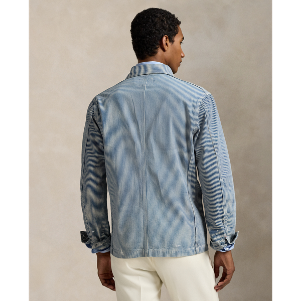 最低価格の Indigo Hickory-Stripe PE Lauren® Ralph | Men for Jacket Utility ジャケット・アウター