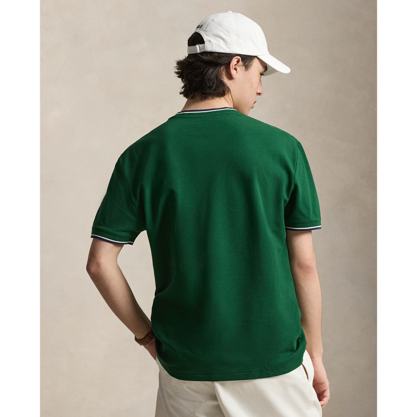 Мужская футболка Ralph Lauren Classic Fit Stretch Mesh, цвет: Тёмно-зелёный — фото 2