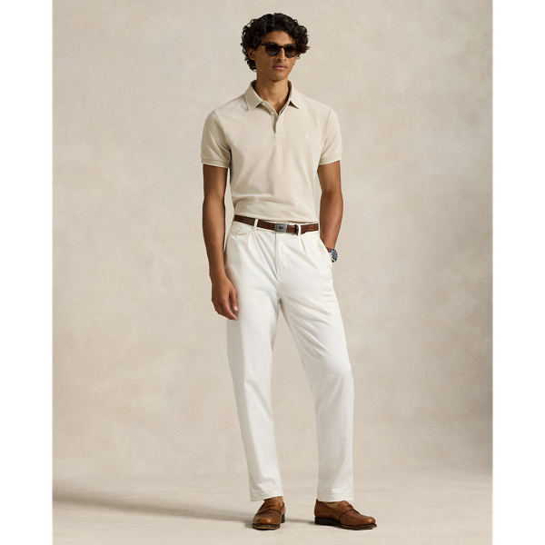 Classic Khaki/White Custom Slim Fit Stretch Oxford Mesh Polo Polo Ralph Lauren 4