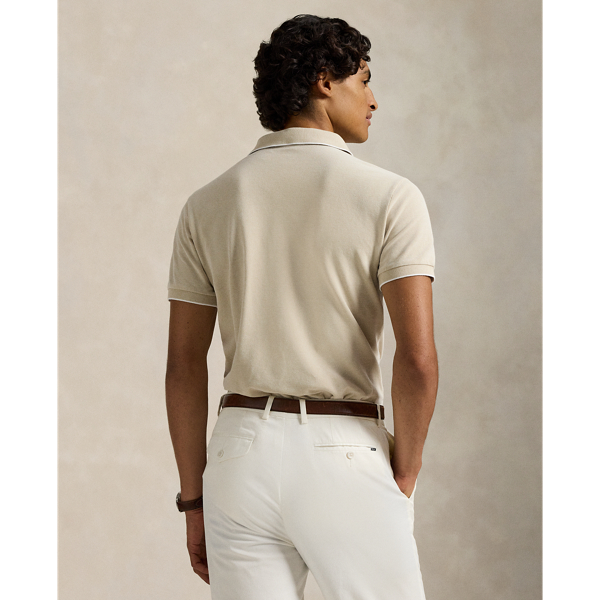 Classic Khaki/White Custom Slim Fit Stretch Oxford Mesh Polo Polo Ralph Lauren 5