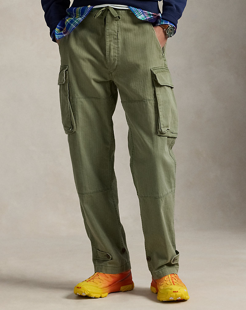 Relaxed Fit Herringbone Twill Cargo Pant Relaxed Fit Herringbone Twill Cargo Pant