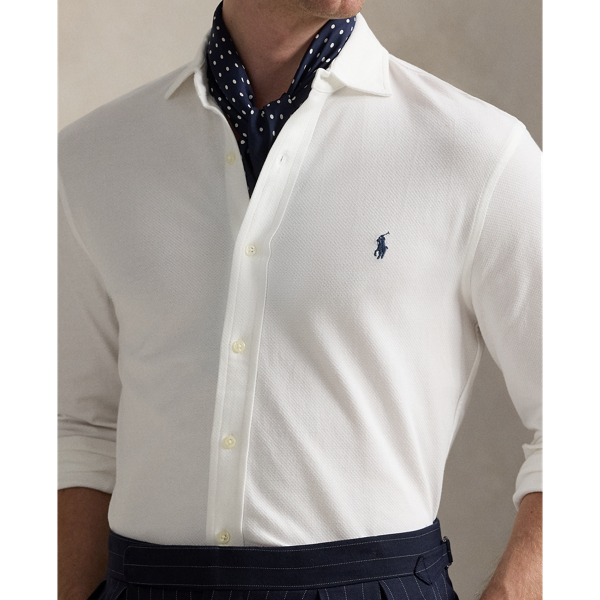 Honeycomb-Knit Shirt Polo Ralph Lauren in Wei&szlig; 6