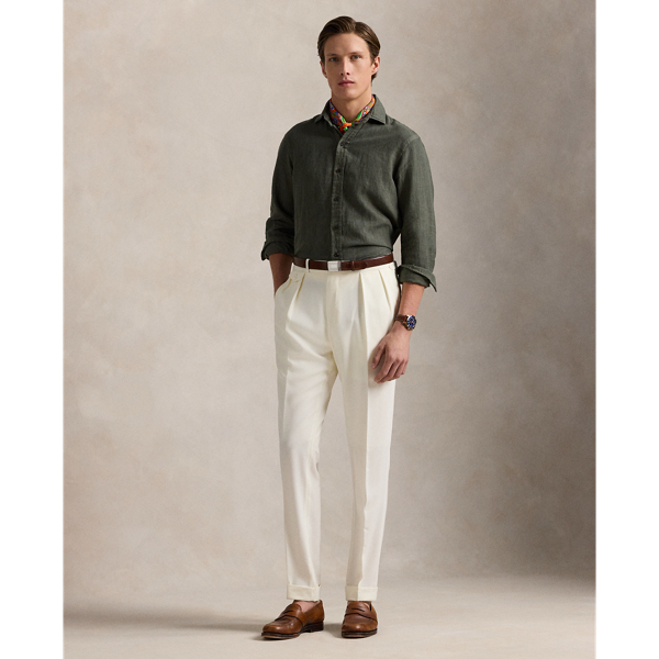 New Olive Classic Fit Linen Shirt Polo Ralph Lauren 4